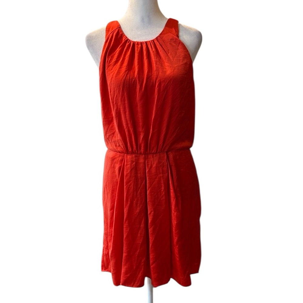 Rebecca Taylor‎ orange a line dress with front pleats size 8